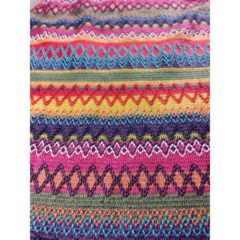 Unbranded Vintage Boho Multi Color Geometric Knit Sleeveless Tank S/XS - Picture 7 of 8